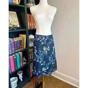 Cleo Petites Layered Floral Drape Skirt Size 8